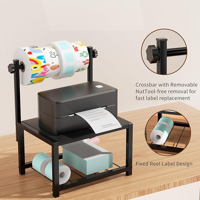 Label Holder for Rolls and Fan-Fold Labels, Sturdy Thermal Sticker Holder for - Image 5