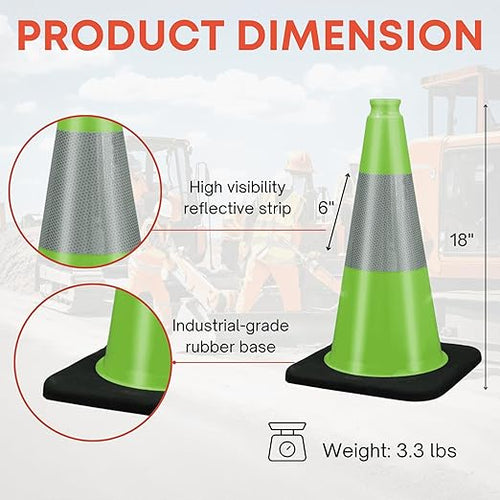 18" Traffic Safety Cones Road Cones, Construction Cone - Image 2