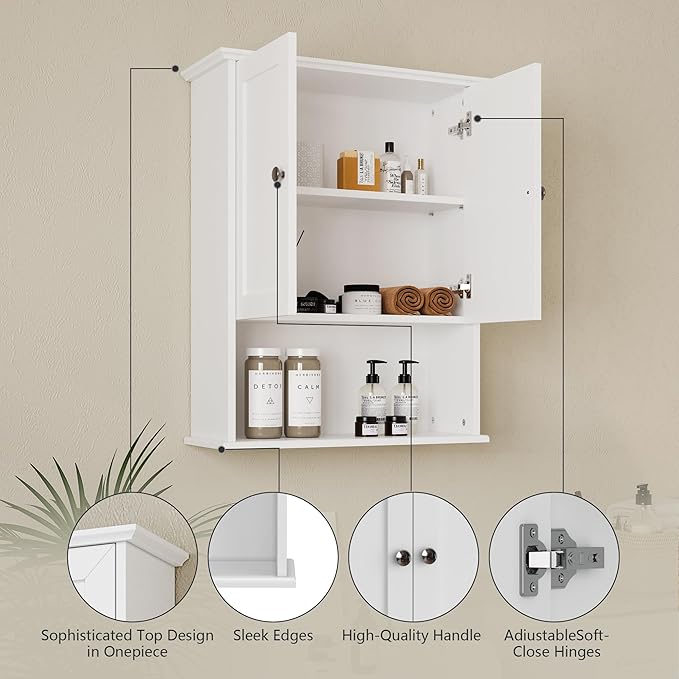 Medicine Cabinet, Over The Toilet Storage Cabinet, 24x30 Inch Wall Mount - Image 5