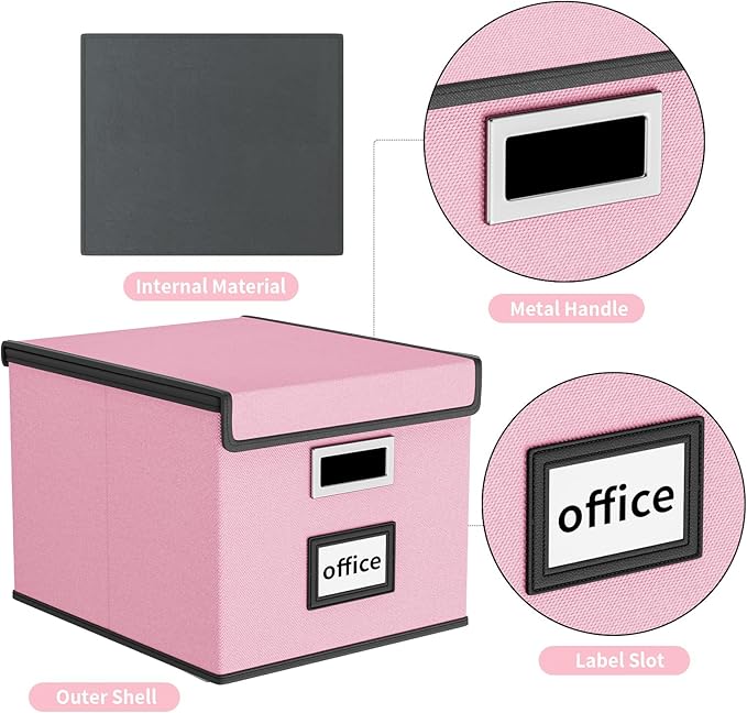 Huolewa Collapsible File Storage Organizer Boxes - Image 4