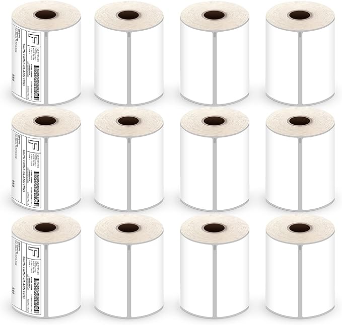 4x6 Direct Thermal Shipping Labels, 2640 Labels/12 Rolls, Compatible by Muotich
