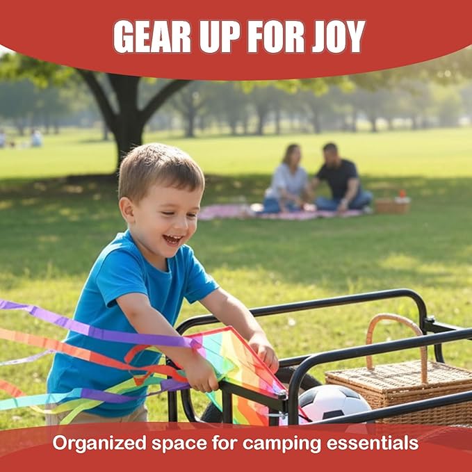 Bike Cargo Trailer with Spring Suspension, Bicycle Wagon Cart, Handle Cart 160 - Image 8