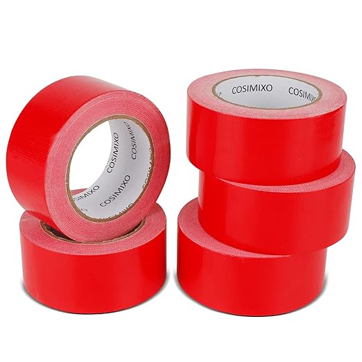 COSIMIXO 5-Pack Red Heavy Duty Duct Tape, 2 inches x 30 Yards, No Residue by COSIMIXO