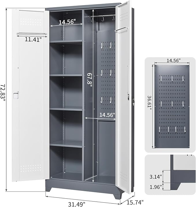 FLEXIMOUNTS 73'' Tall Metal Storage Cabinet - Image 2