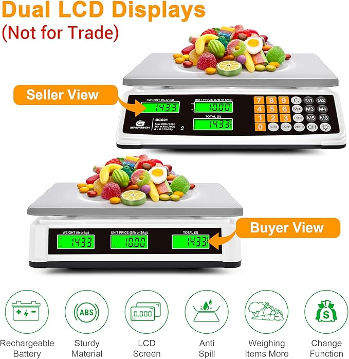 Price Computing Scale 88lb/40kg Commercial Food Scale - Image 2