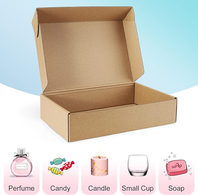 Shipping Boxes 9x6x2 inches Brown Small Mailing Boxes 25 Pack Cardboard - Image 4