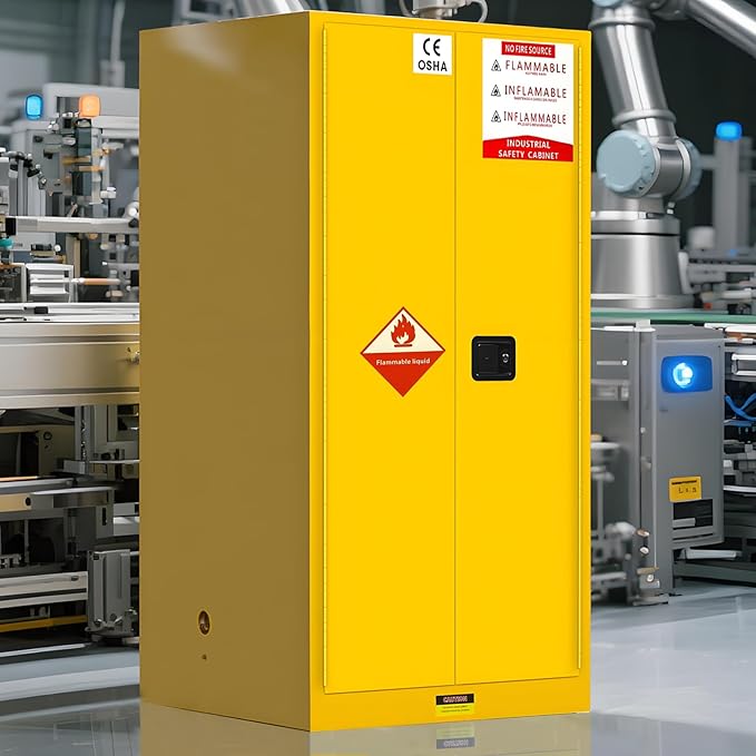 EQUCKKY Flammable Storage Cabinet 34"x34"x65", 90 Gallon Chemical Safety Cabinet by Unknown