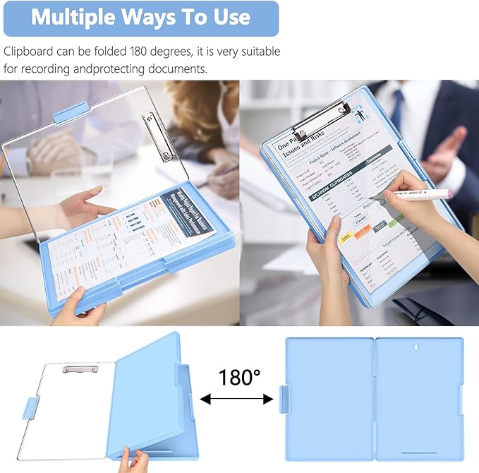 Clipboard with Storage, Heavy Duty Clip Boards 8.5x11 with 2 Storage Case - Image 5