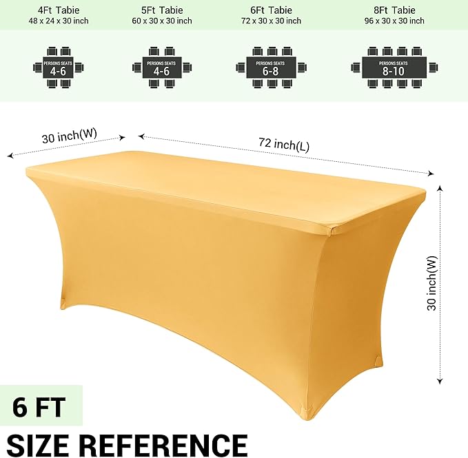 Obstal 6 Pack Spandex Stretch Table Covers - Image 4