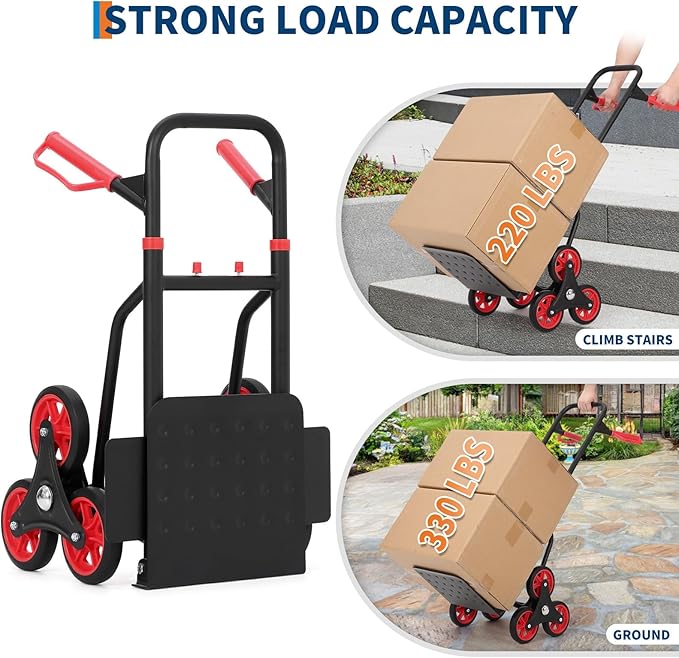 3 in 1 Industrial Convertible Stair Climbing Cart, 1000 LBS Capacity Folding - Image 4