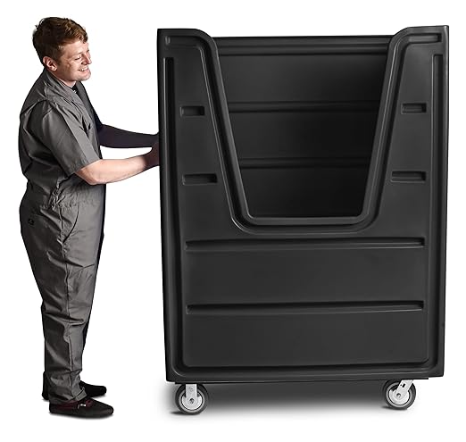 Meese 72P Commercial Laundry Linen Truck Cart, Polyethylene, Poly Base - Image 4