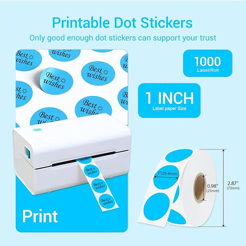 1 Inch Circle Dot Stickers 1000 PCS Color Coding Thermal Labels Dots Writable - Image 2