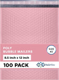 Light Pink Poly Bubble Mailers 8.5x12 inch #2 | Self Seal Padded Envelopes | by MAILERVIEW