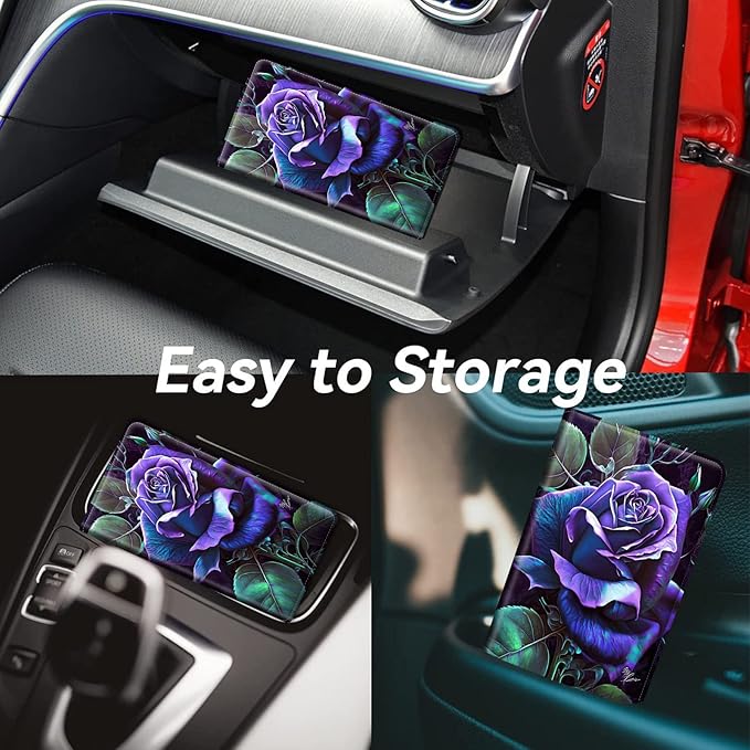 Car Registration and Insurance Holder, Leather Car Glove Box Organizer - Image 4