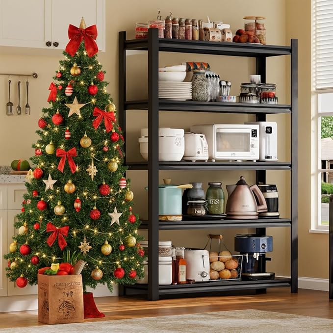 72H Metal Kitchen Storage Shelves, 2500 LBS Heavy Duty Garage Shelving Unit by VPTCP