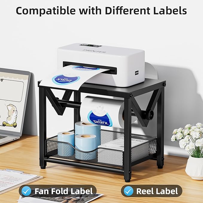 Marbrasse Label Holder for Rolls and Fanfold Labels, Metal Thermal Label - Image 4