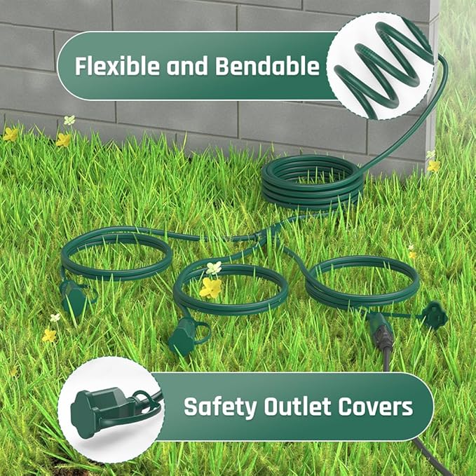15FT Outdoor Green Extension Cord - Image 5