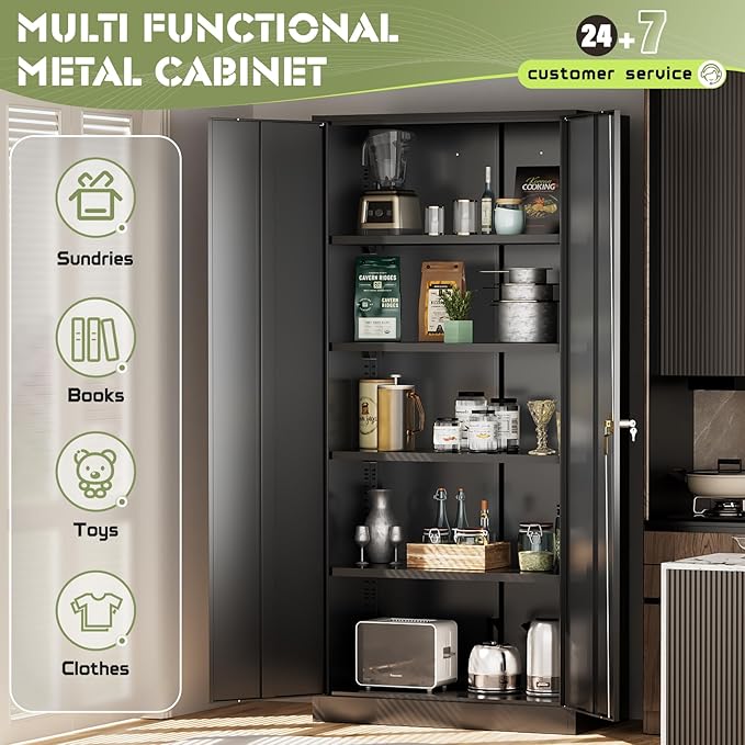 SUNCROWN 72" Metal Storage Cabinet - Image 4