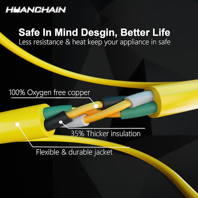 HUANCHAIN 100 ft 14/3 Gauge Heavy Duty Outdoor Extension Cord Waterproof - Image 3