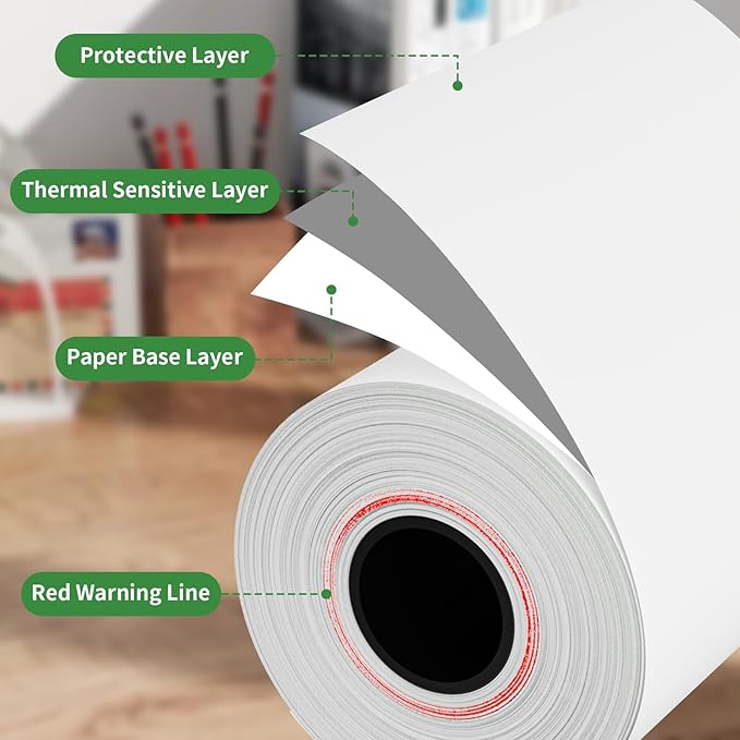2 1/4" 85' feet Thermal Receipt Paper, Cash Register Paper Rolls Fits - Image 2