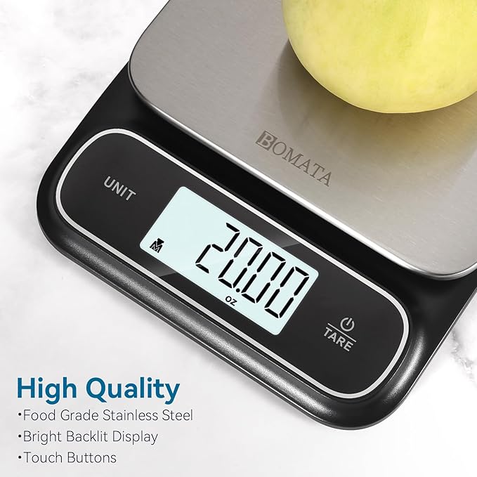 BOMATA Waterproof IPX6 Kitchen Scale, 0.1 g/0.01 oz High Precision, 5 kg/11 lbs - Image 5