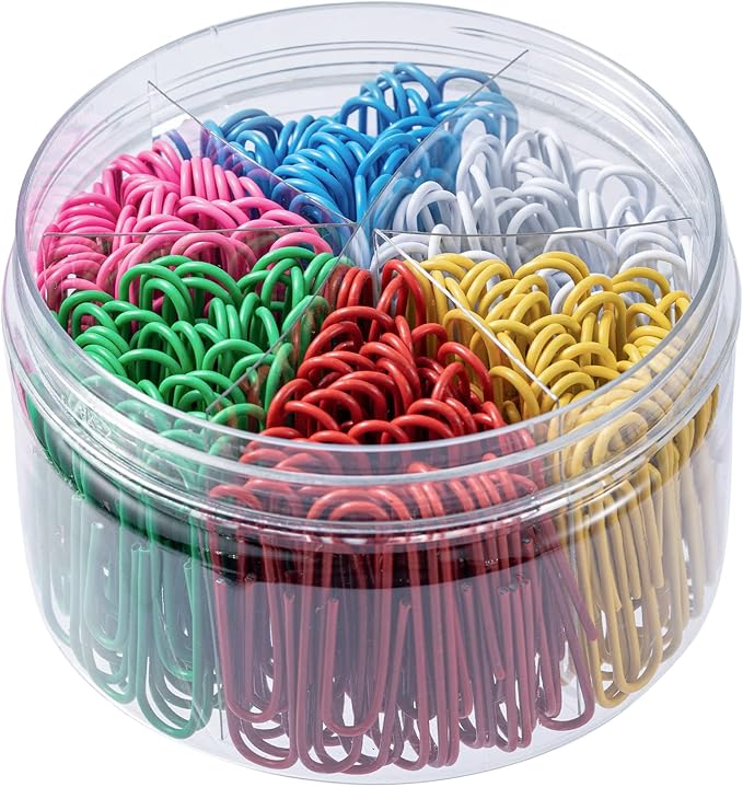 300 Pcs Colored Paper Clips, 2 Inch Assorted Color Paperclips, Large Vibrant by Teackbd