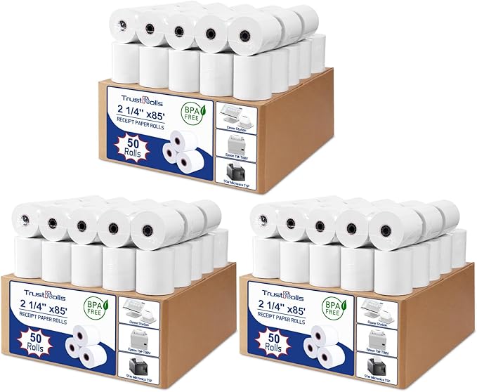 Premium 2 1/4 x 85 Thermal Paper Rolls by RECEIPTPAPER
