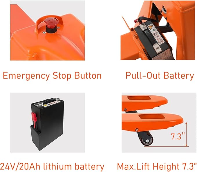Full Electric Pallet Jack 3300Lbs Capacity, Lithium Powered Pallet Truck 48" - Image 5
