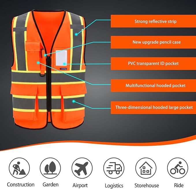 AYKRM Custom Logo Personalised Printed High Visibility Reflective 2 two tone - Image 6
