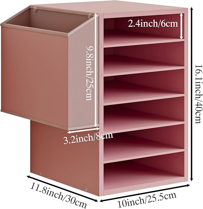 6 Tier Adjustable Countertop Mail Sorter, Mailboxes - Image 5
