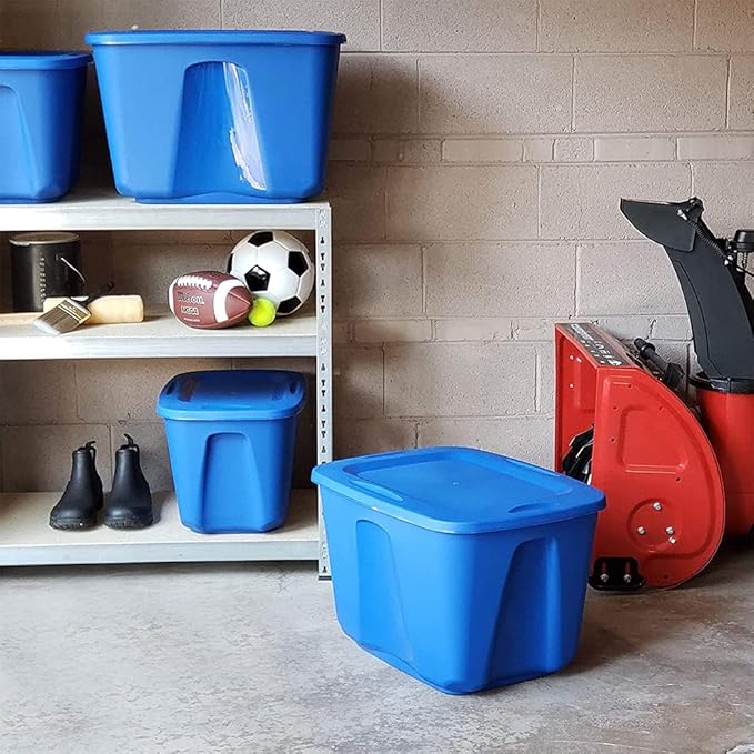 HOMZ 8-Pack Durable Molded Bin, Plastic Storage Containers - Image 8
