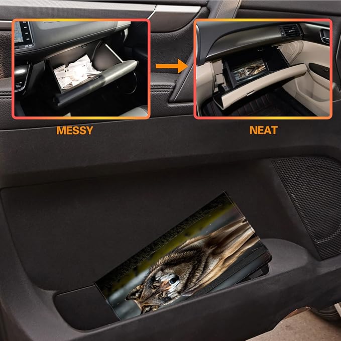 Car Registration and Insurance Holder, Leather Vehicle Glove Box Organizer - Image 6