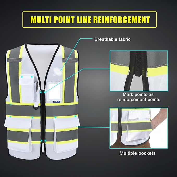 AYKRM Custom Logo Personalised Printed High Visibility Reflective 2 two tone - Image 5