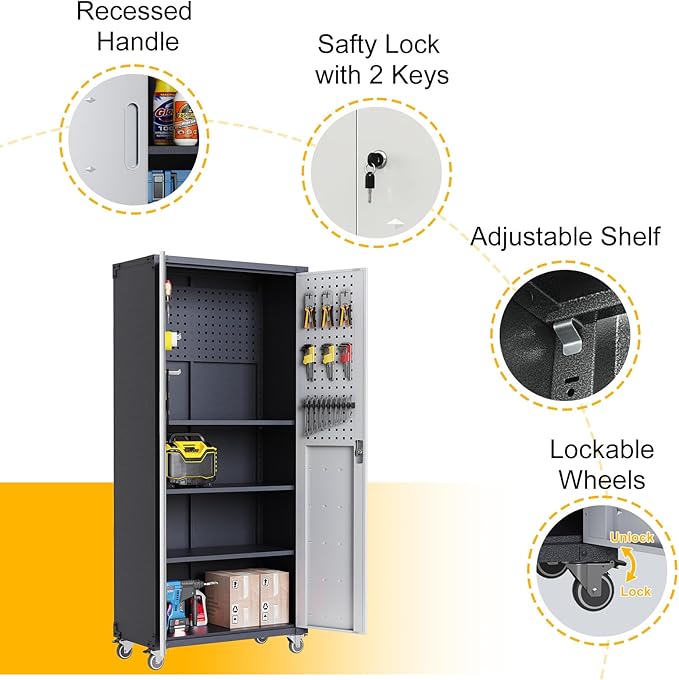 71"H Metal Storage Cabinet - Image 5