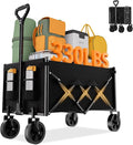 Favoyard Collapsible Wagon 100L & 330LBS, Heavy Duty Wagon Carts Foldable by OutdoorFurnitureAccessories