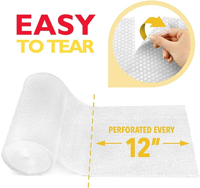 12" x 60 ft Bubble Cushion Wrap, Perforated Every 12 Inch 2 Rolls 30 ft Each - Image 3