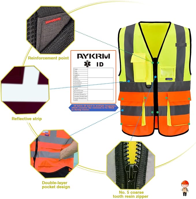 A-SAFETY High Visibility Reflective Safety Vest Customize Logo - Image 5