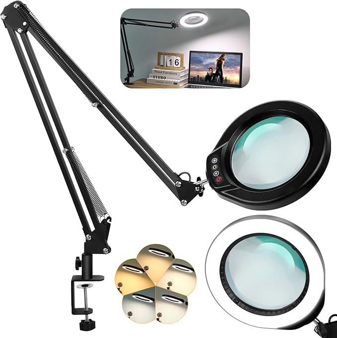 VEEMAGNI 10X 5 Inch Large Real Glass Magnifying Glass by VEEMAGNI