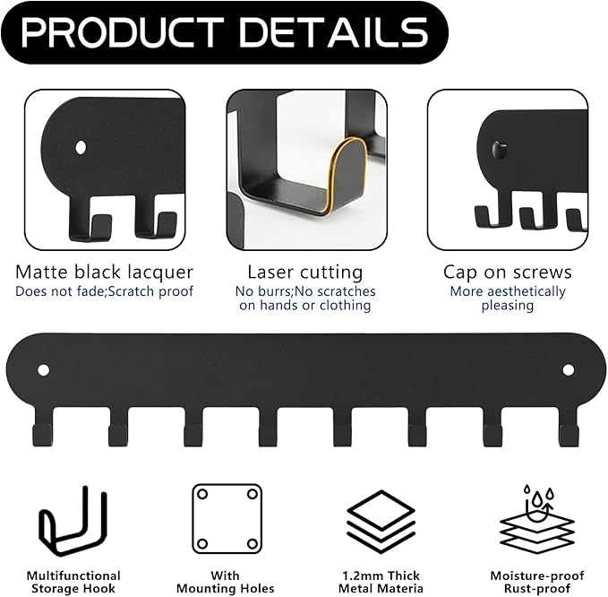 2 Pack Key Holder for Wall, Key Hooks - Image 6