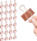 Large Rose Gold Binder Clips 1.6 inch 24 pcs, Capacity 0.66 Inch 41 mm fold by Makanu