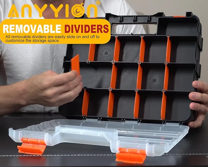 Anyyion Small Parts Organizer, 34-Compartments Double Side parts organizer - Image 4