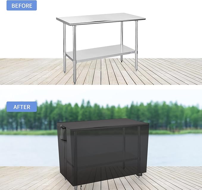 Outdoor Prep Table Cover 72 Inch, Waterproof Patio Stainless Steel Metal BBQ - Image 5