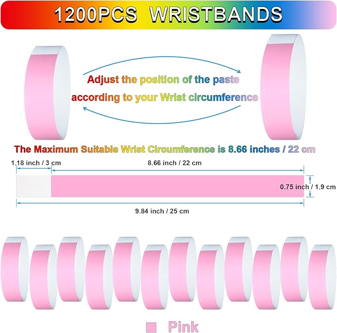 1200 Pcs Plastic Paper Wristbands - Image 2
