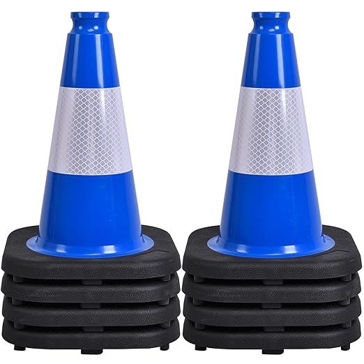 OrangeStar 12" Blue Traffic Cones 8-Pack Reflective Safety Cones by OrangeStar