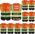 BeautyWill Custom Logo 10/20 Pack Safety Vest Class2 High Visibility Vest by BeautyWill