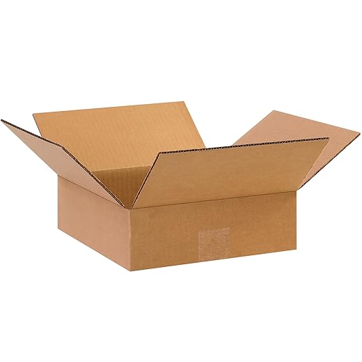 TAPE LOGIC 10 x 10 x 3 Corrugated Cardboard Boxes, Flat 10"L x 10"W x 3"H by TapeLogic