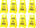 8 Pack Caution Wet Floor Sign, Bright Yellow, Double-Sided A-Frame Safety by Unknown