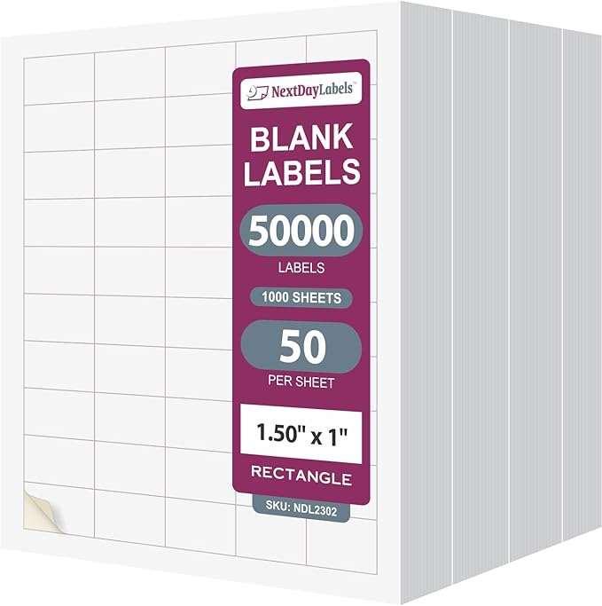 NextDayLabels – 1.5" x 1" Rectangular Sticker Labels by NextDayLabels