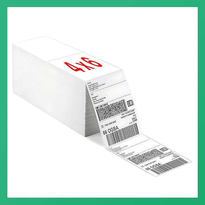 Fanfold x Thermal Stack Direct White Strong Adhesive Perforated Postage by Pokanic%C2%AE