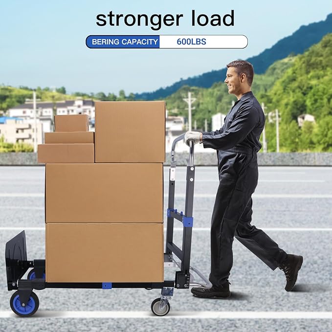 3 in1 Heavy Duty Convertible Hand Truck Dolly Cart, Folding Trolley Cart - Image 4